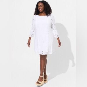 Torrid Mini Challis Eyelet Drop Waist Dress Size 18-20 NWT